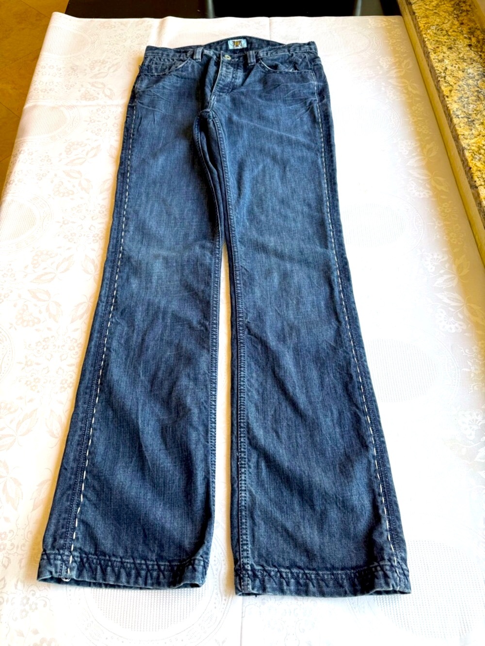 Antik Denim Blue Jeans denim Pants Regular-Fit Straight-Leg Men’s Size W33/L34
